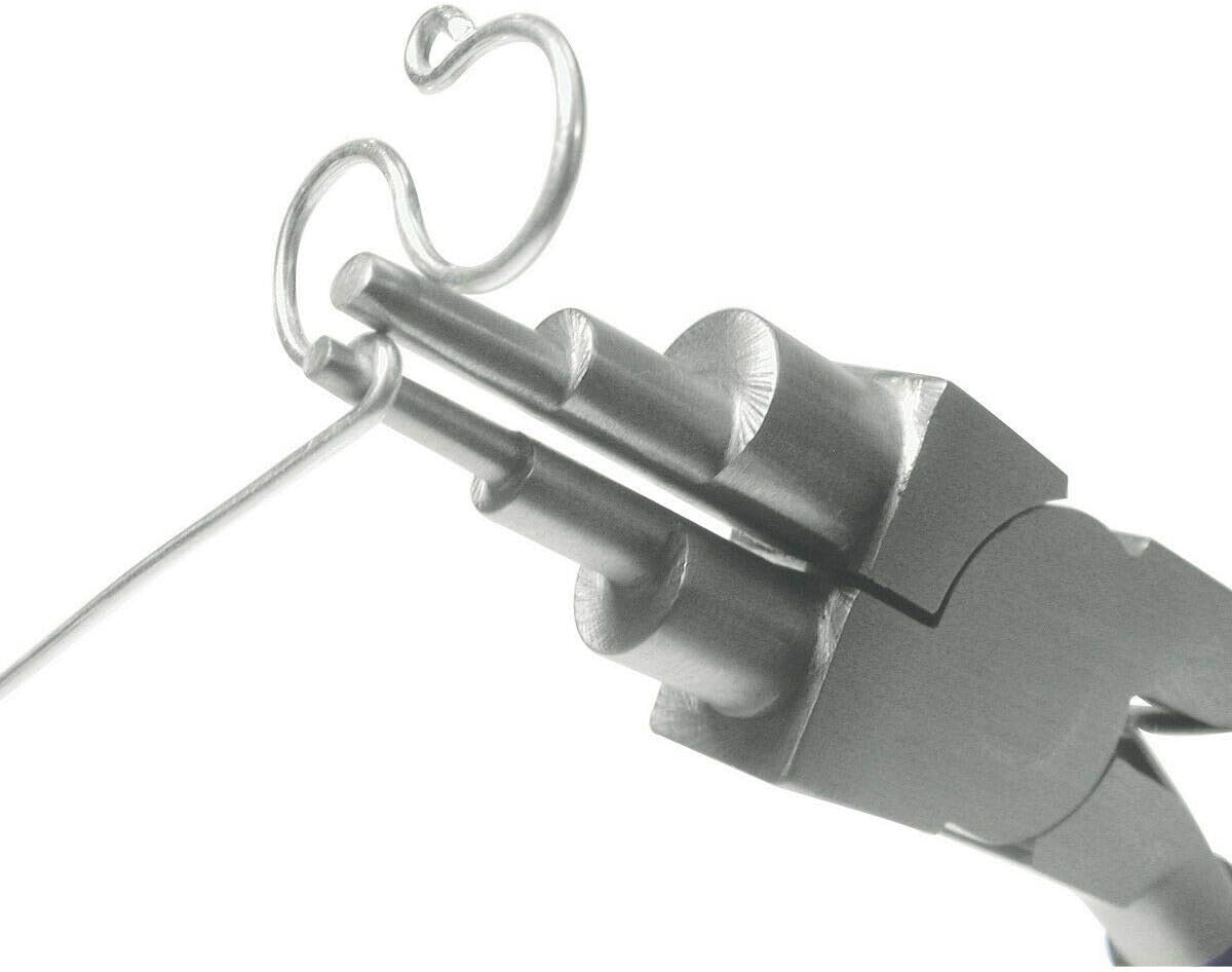 Cynamed German Stainless- 6 in 1 Bail Making Pliers Wire Looping Forming Pliers with Non-Slip Comfort Grip Handle for 2mm to 9mm Loops and Jump Rings-Heavy Duty