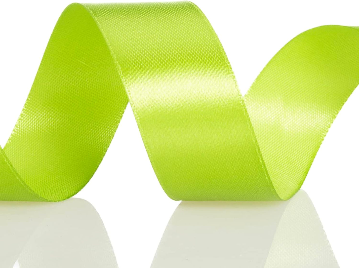 1 Inch Apple Green Solid Satin Ribbon, 50 Yards Craft Fabric Ribbon for Gift Wrapping Floral Bouquets Wedding Party Decoration