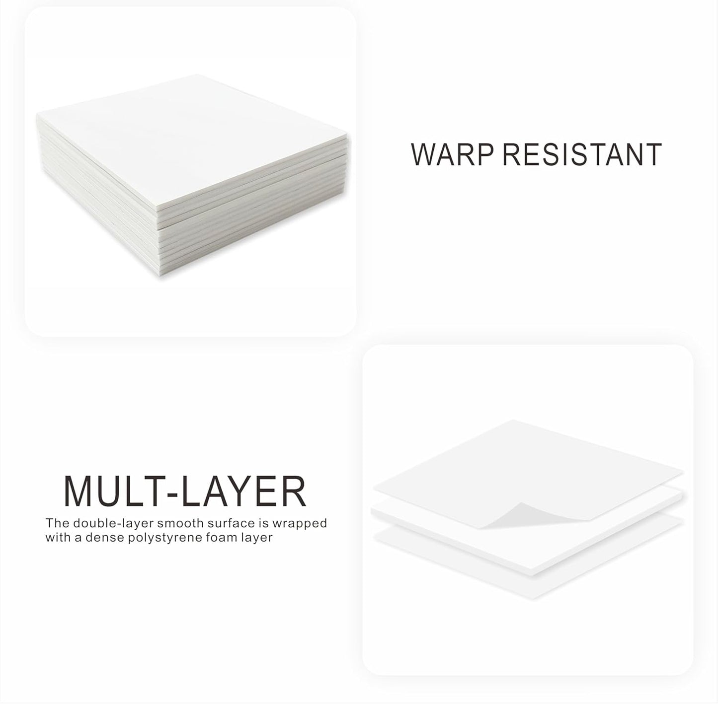 Foam Board 12 x 16 in, ZXUNLIEH 12 Pack White Poster Board, 3/16 in Thick Craft Foam Core Board, Puzzle Board, Double Sided, Foam Sheets for Picture, Project, Presentation, Artwork, Signage and Crafts