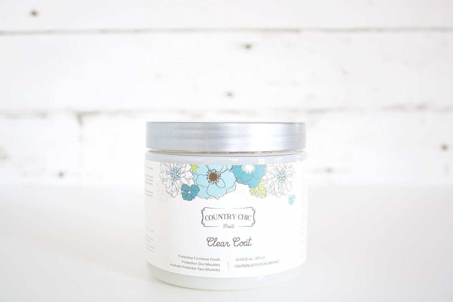 Clear Coat Pint (16oz) - Eco-Friendly Clear Satin Sheen Top Coat for Chalk Style Wood Furniture Paint, Non-Yellowing Waterproof Finish, Easy Application