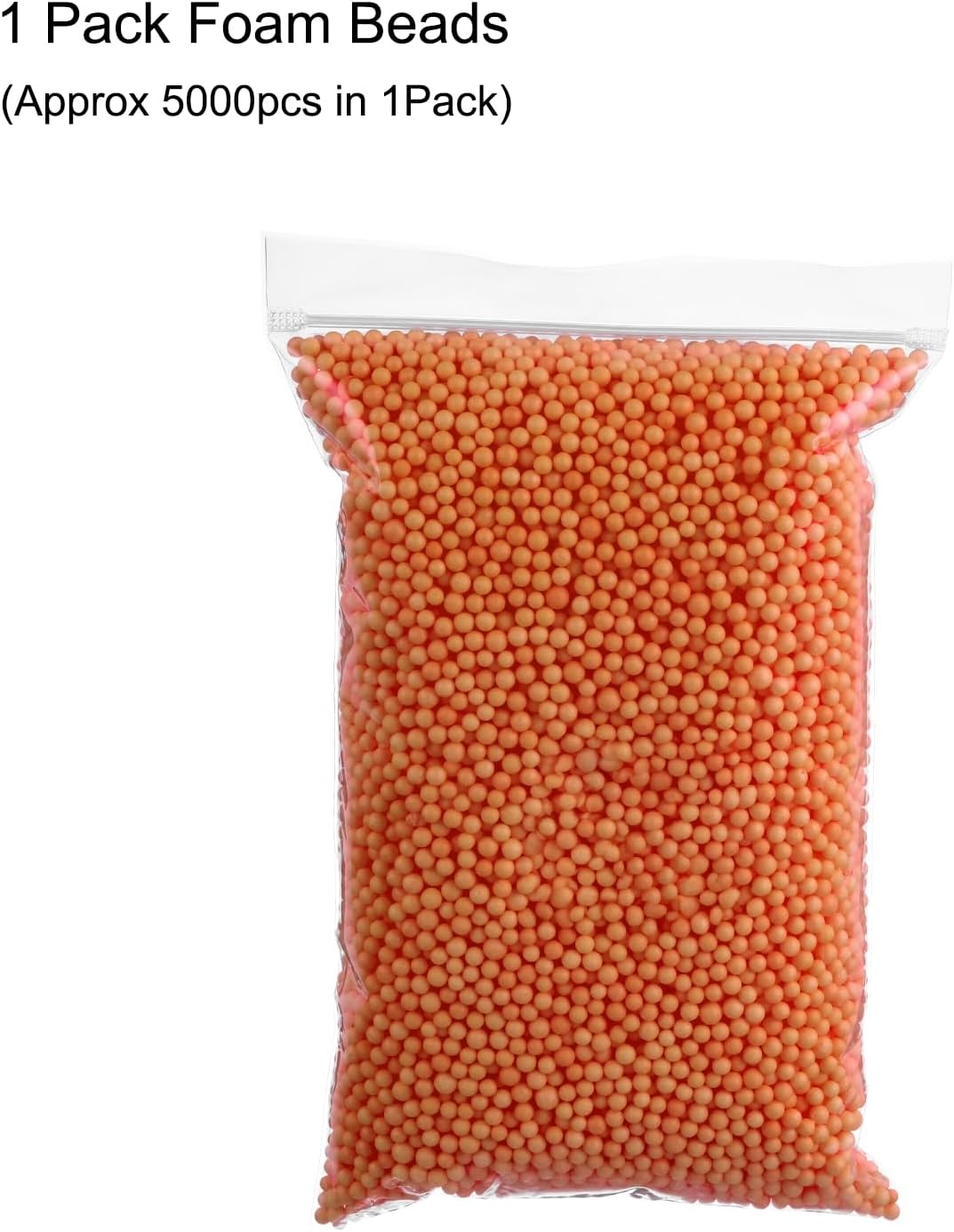 MECCANIXITY Foam Beads Foam Balls 4-6mm for Wedding and Party Decorations, Tiny Packing Balls, Arts DIY Crafts Supplies (Bright Orange,1 Pack Approx 5000pcs)