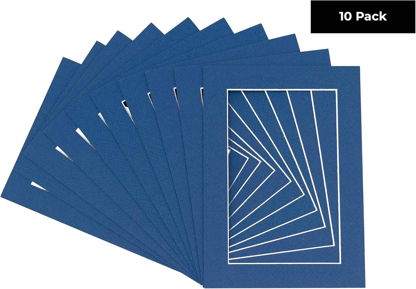 5x7 Mat for 8.5x11 Frame - Precut Mat Board Acid-Free Royal Blue 5x7 Photo Matte For a 8.5x11 Picture Frame, Premium Matboard for Family Photos, Show Kits, Art, Picture Framing, Pack of 10 Mats