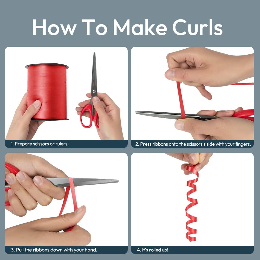 KMER LIFE Premium Black Curling Ribbon, 1/5" Wide x 500 Yards Christmas Curling Ribbons for Gift Wrapping, Party Decoration, Balloon String, Ribbons for Florist Flower (1 Roll)