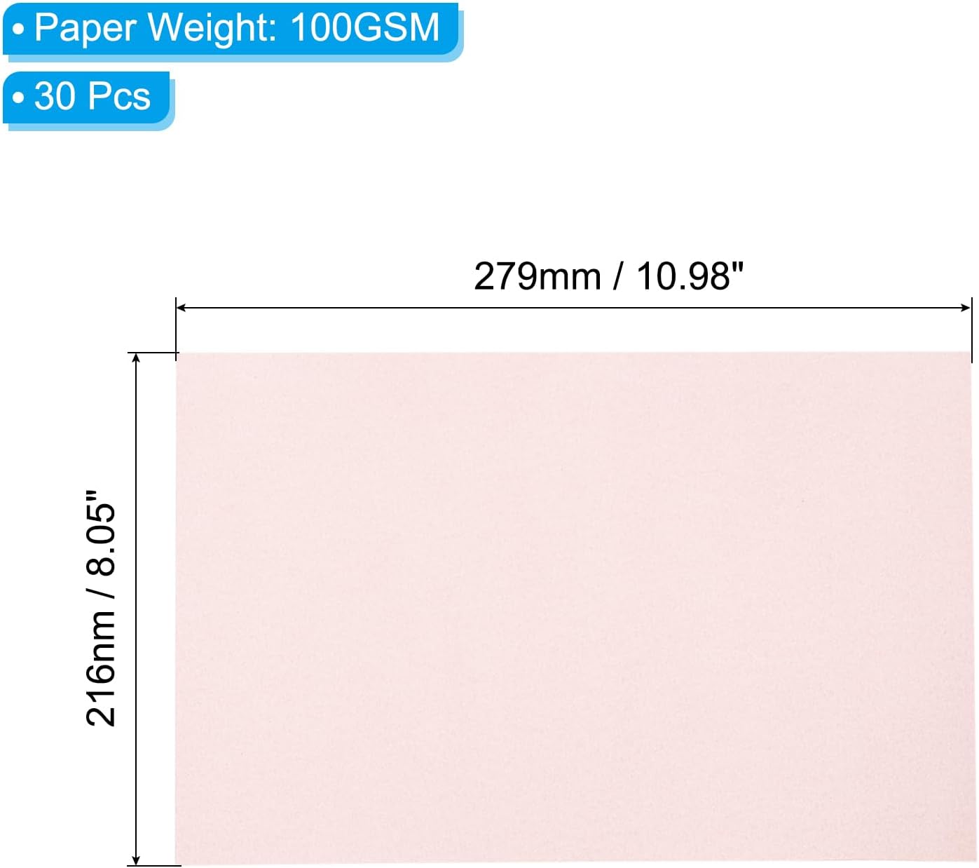 PATIKIL 30 Sheets Vellum Paper 8.5x11inches, Printable Translucent Paper 100GSM Colored for Invitations Laser Inkjet Printing Card Making Crafting Wedding Tracing, Pink