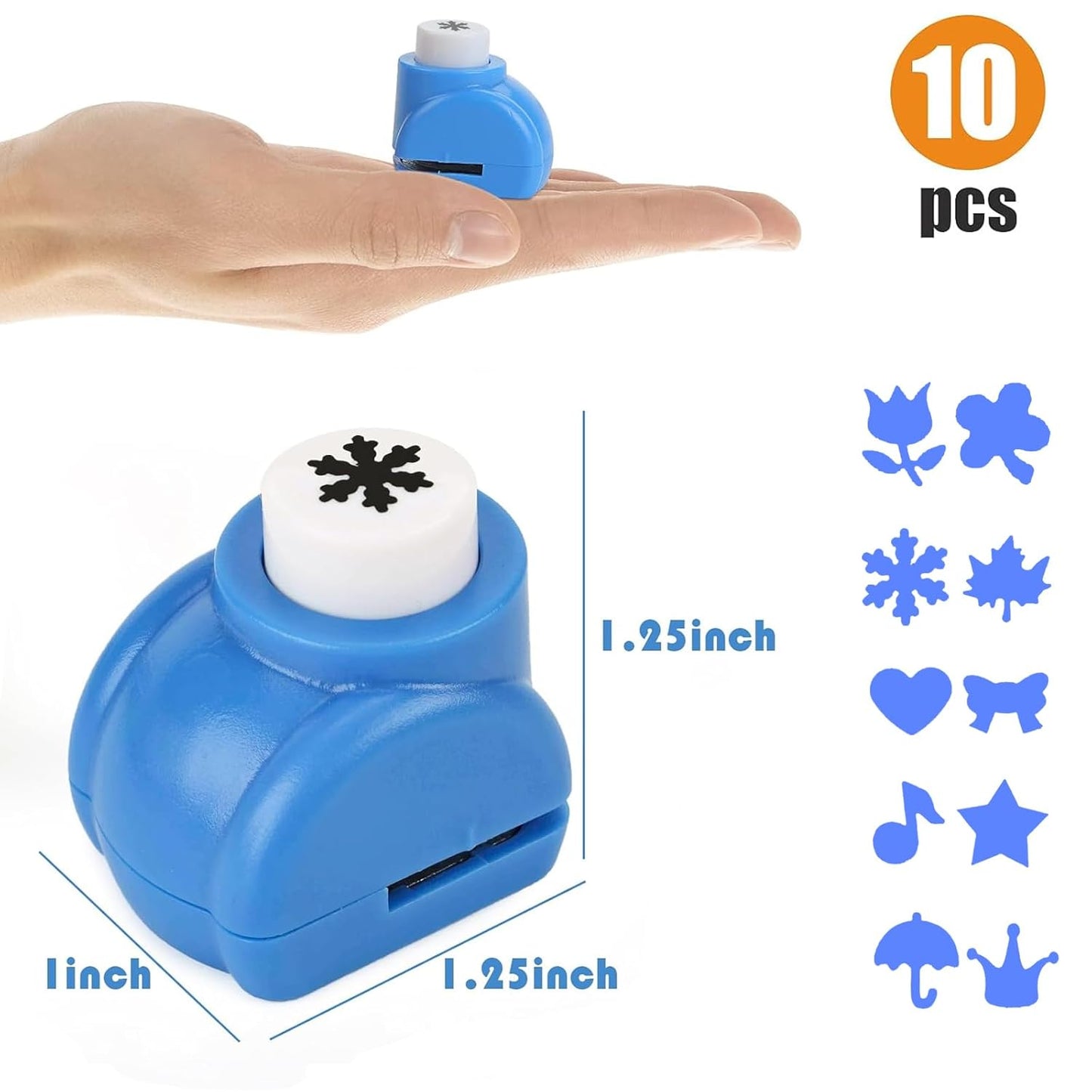 LOVEINUSA 10 Pack Multicolored Shape Paper Hole Punch Craft Set for DIY Crafting, Scrapbooking, Handmade Greeting Cards, Photo Albums, Mini Cutter Nail, and Festival Cards Projects