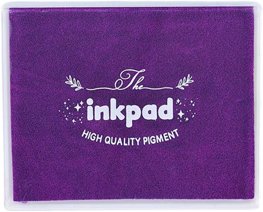 GTLZLZ Large Ink Pad for Rubber Stamps, 5" x 4" Washable Craft Stamp Pad for Kids, Fingerprint Ink Pad for Paper, Scrapbooking, Wood Fabric (Purple)