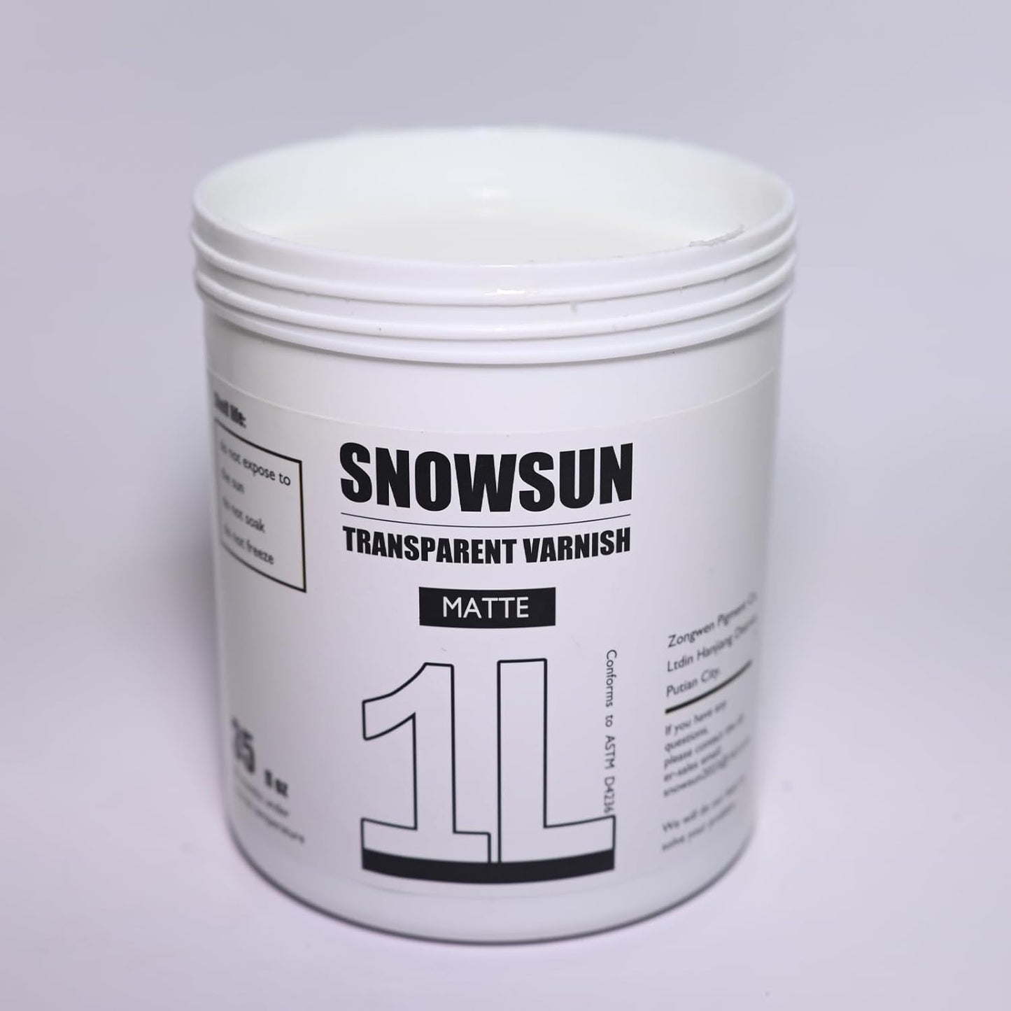 SNOWSUN Matte Varnish for Acrylic Painting, 1L Professional Acrylic Artist's Varnish, Matte Finish, Non-Yellowing, Non-Toxic, Suitable for Artists, Hobby Painters & Kids