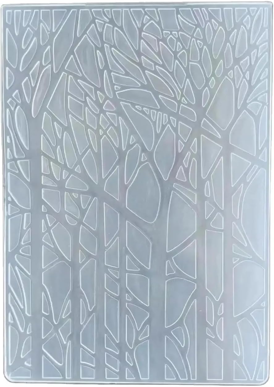 NZJ Merry Christmas Forest Tree Plastic Embossing Folders for Card Making Scrapbooking and Other Paper Crafts (3)