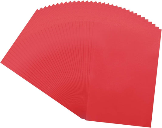 MECCANIXITY 100 Sheet Colored Vellum Paper 4" x 6", 100gsm Translucent Printable Vellum Sheets for Printing Wedding Invitations Inkjet Laser Printer, Red