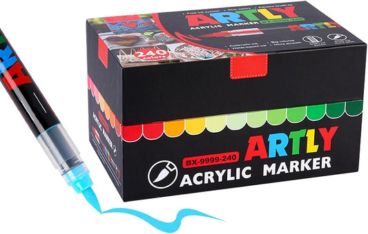 Acrylic Paint Markers, Acrylic Paint Pens, Fabric Markers for Textile, Rock, Glass, Wood, Paper, Ceramic, Canvas DIY Art Supplies Kit for Kids and Adults (240)
