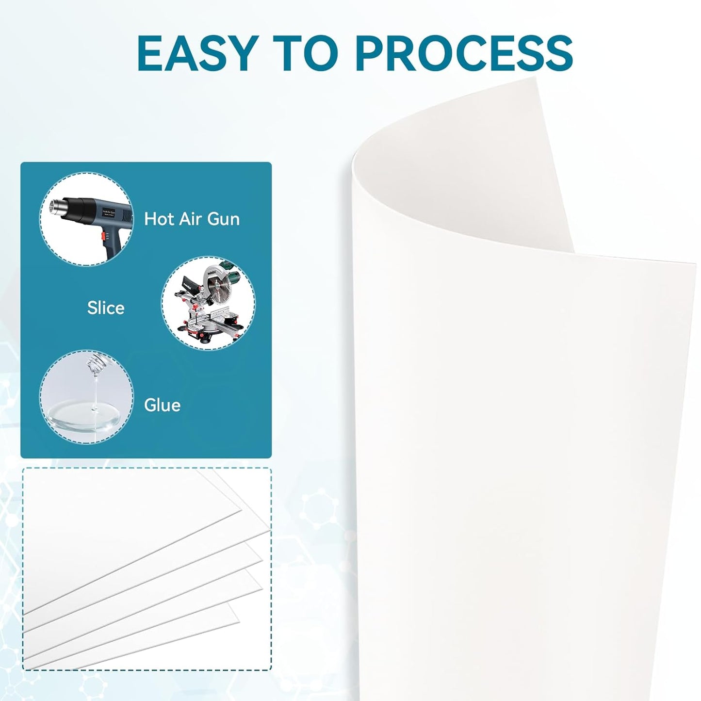 3 Pack White Plastic Sheets 12x12x0.08in Flexible High Tensile Plastic Sheets Hard Plastic Panel for DIY Materials Handicrafts Home Decoration