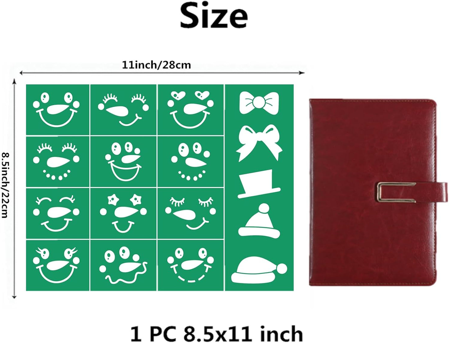 JAJADO 19pcs Christmas Stencils Chalk Paste Paint Set with Mini Squeegees, Self Adhesive Silk Screen Stencils Xmas Screen Print Mesh Transfer for Painting on Wood, Fabric, Glass, DIY Christmas Decor