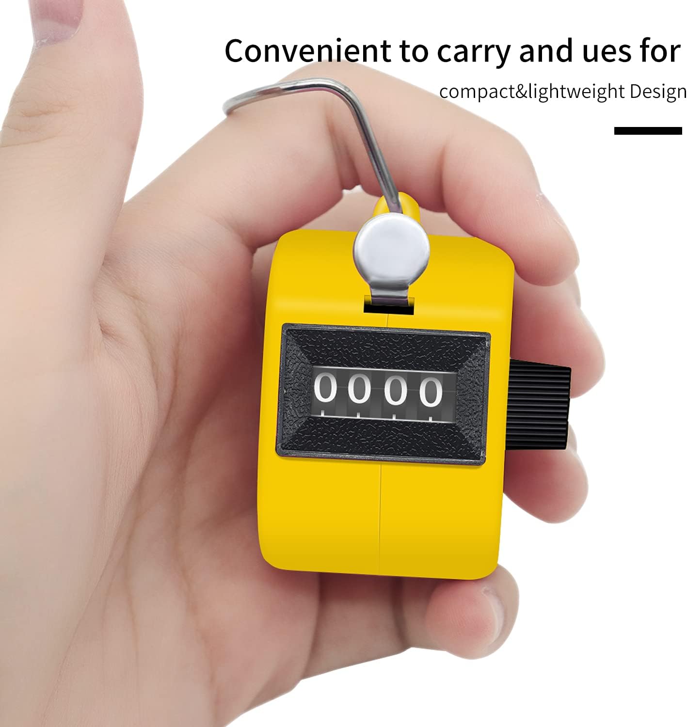 12 Pcs Hand Tally Counter 4-Digit Lap Counter Clicker, Manual Mechanical Handheld Pitch Click Counter with Finger Ring for School Golf & Knitting Row Croche