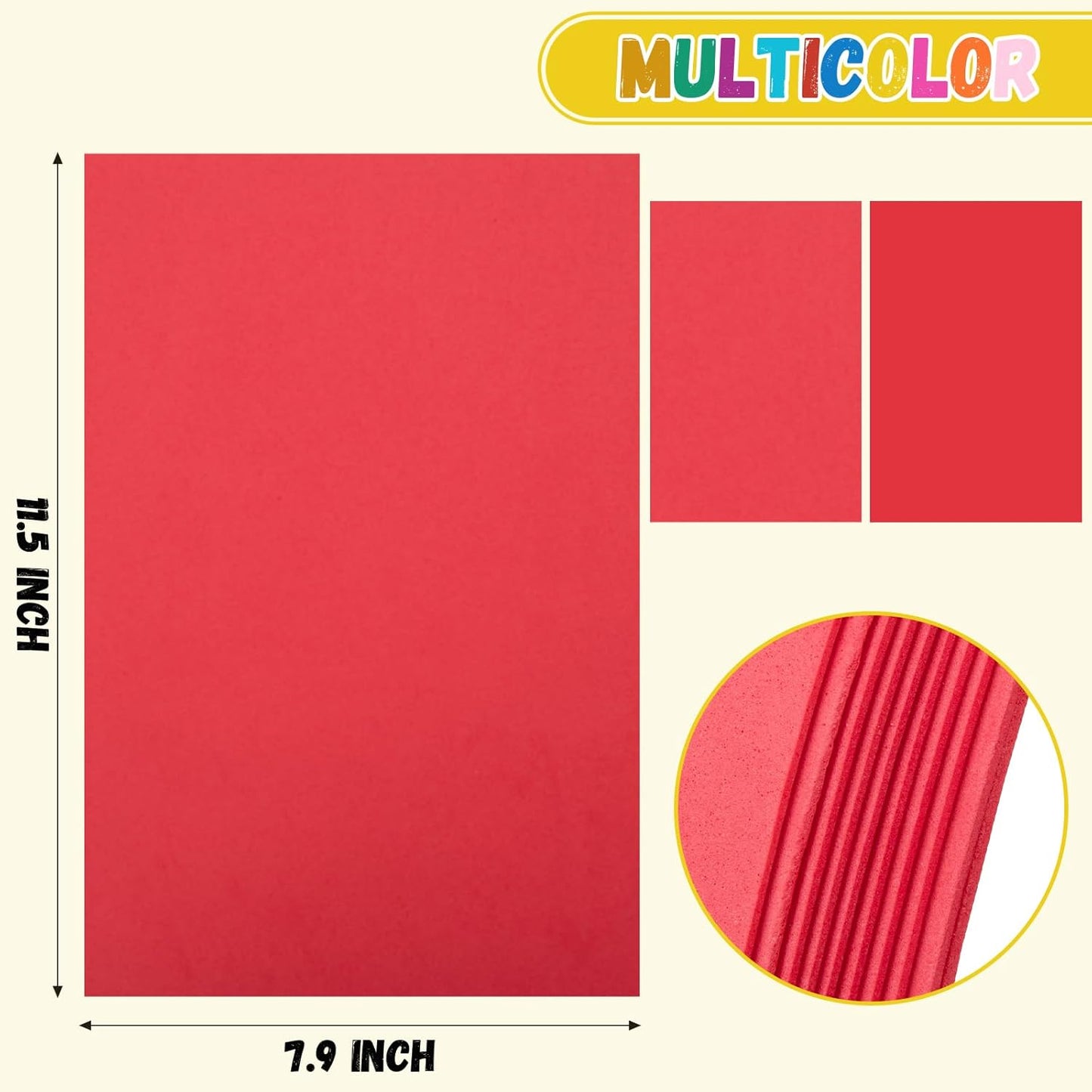 10 Pack Foam Sheets Craft 8 x 12 inch, Eva Color Foam Paper for Art Crafts Projects, Classrooms Scrapbook Gift DIY Cutters Card Party Decoration (Red)