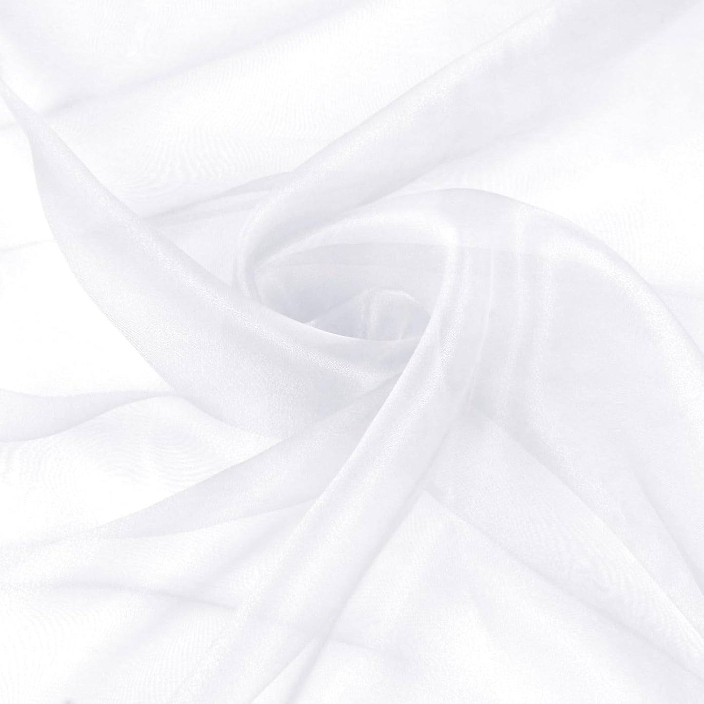 VACVELT Sheer Organza Fabric by The Yard, 60 Inch Wide White Organza Fabric Bolt Bridal Sheer Tulle Fabric, Silk Organza Fabric Roll for Wedding Party Decorations Backdrop Curtain (10 Yards)
