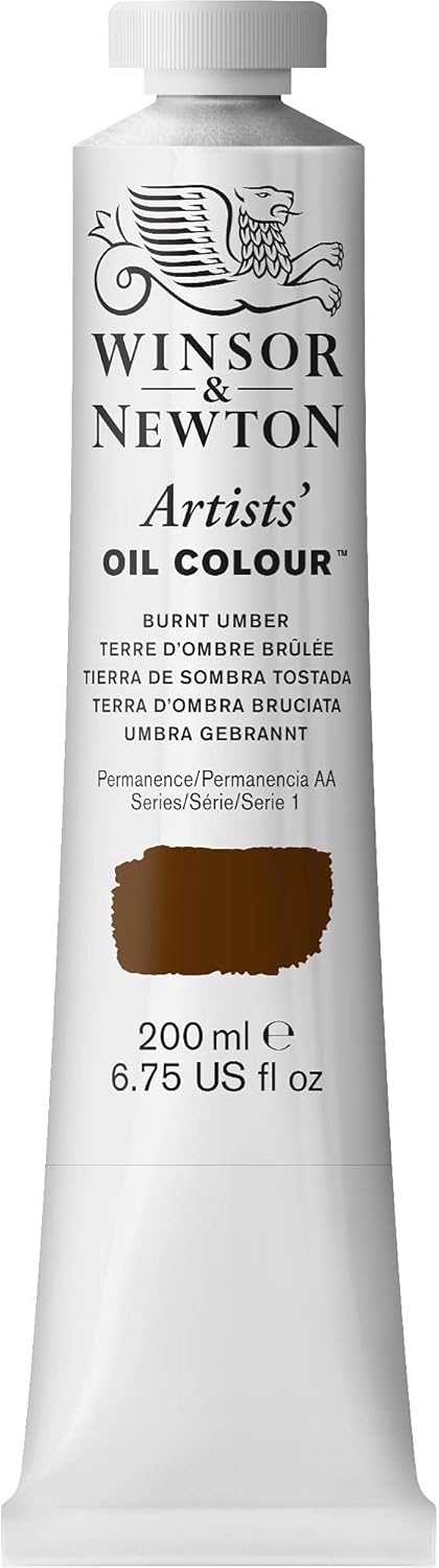 Winsor & Newton Artists' Oil Color, 200ml (6.75 oz) Tube, Burnt Umber