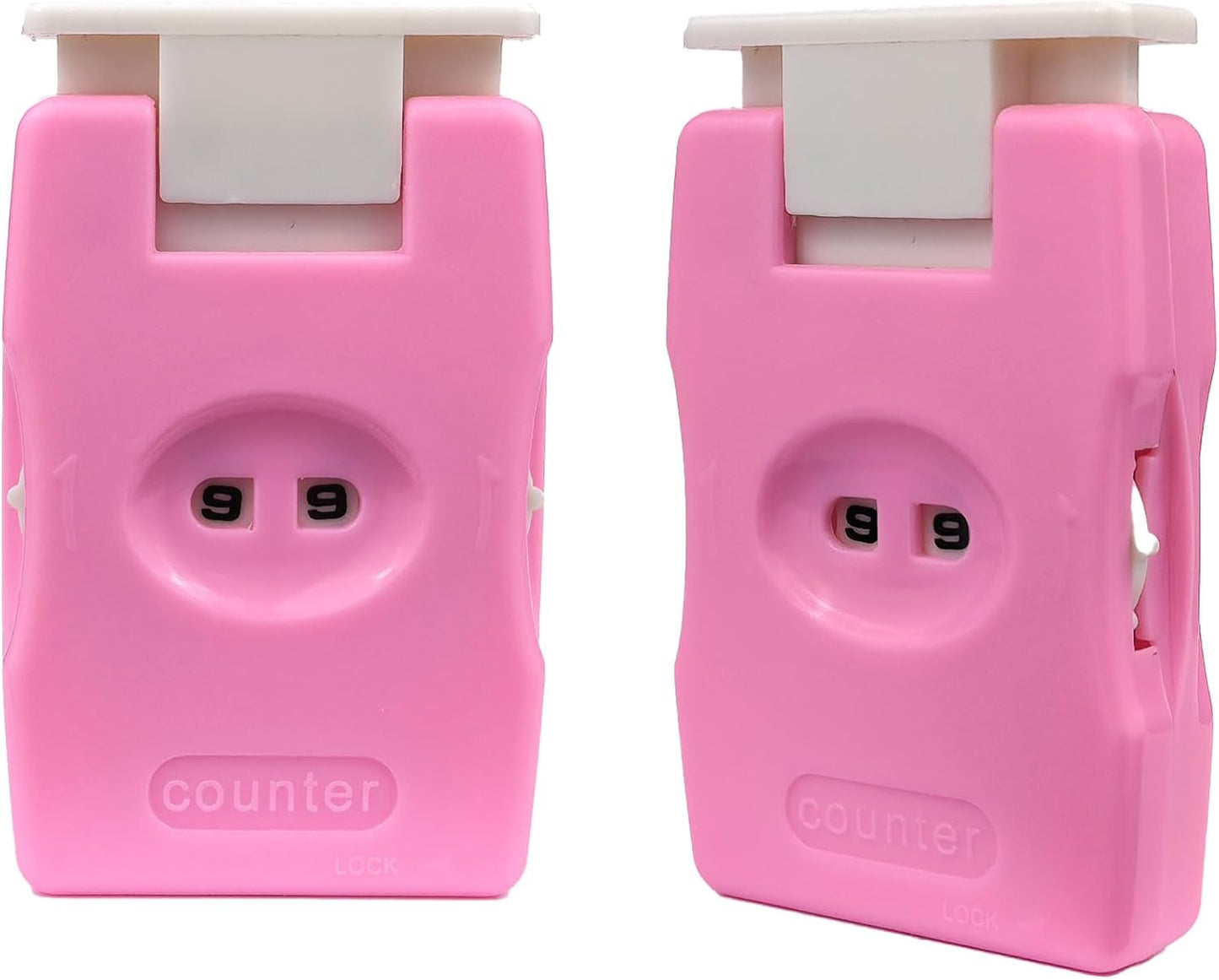 2 Pieces Knitting Counters, Knitting Needle Marking Tool, Plastic Knitting Stitch Counter, Crochet Yarn Row Counter Pink