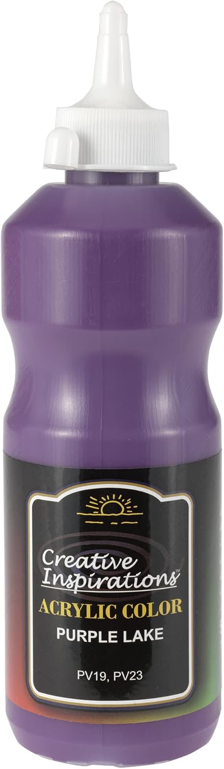 Creative Inspirations Acrylic Paint - Purple Lake - 500 mL Bottle - Smooth & Creamy Consistency, Vibrant Pigmentation, Great Coverage for Artists - Clean Up with Soap & Water