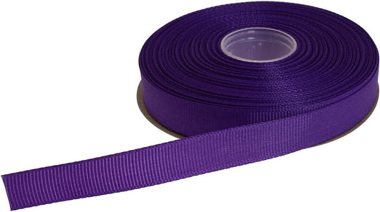 Solid Grosgrain Ribbon 25 Yard Each Roll 100% Polyester Woven Edge (1/2", Purple)