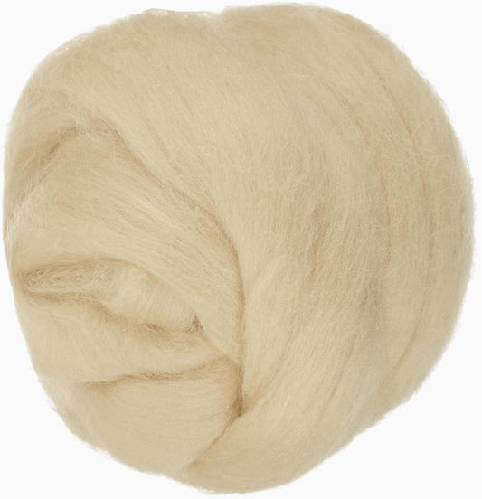 PATIKIL Wool Roving Yarn, 250G/8.8OZ Felting Wool Pure Roving Yarn, Beige