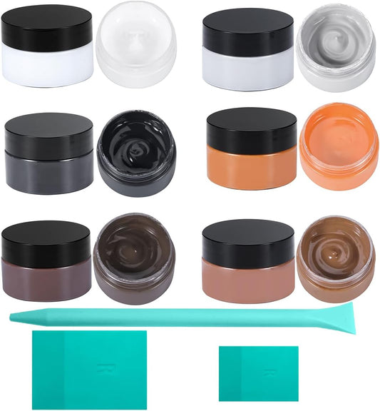 Neutral Chalk Paste for Farm Stencils 6PCS with 3 Mini Squeegee, Screen Printing Ink, Chalk P aste for Stencils, Handmade DIY Home