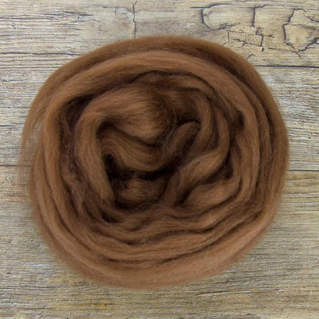 Revolution Fibers Dyed Corriedale Wool | 8 Ounces of Premium Combed Wool Top | 26 Micron, 100% Pure Corriedale Wool Roving, Ethically Sourced (Chocolate Brown)
