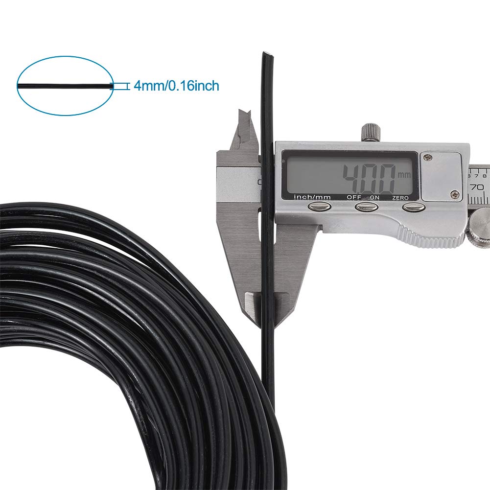 Fashewelry 52 Feet 4mm Black Aluminum Wire Bendable Metal Craft Wire for Beading Sculpting Jewelry Making