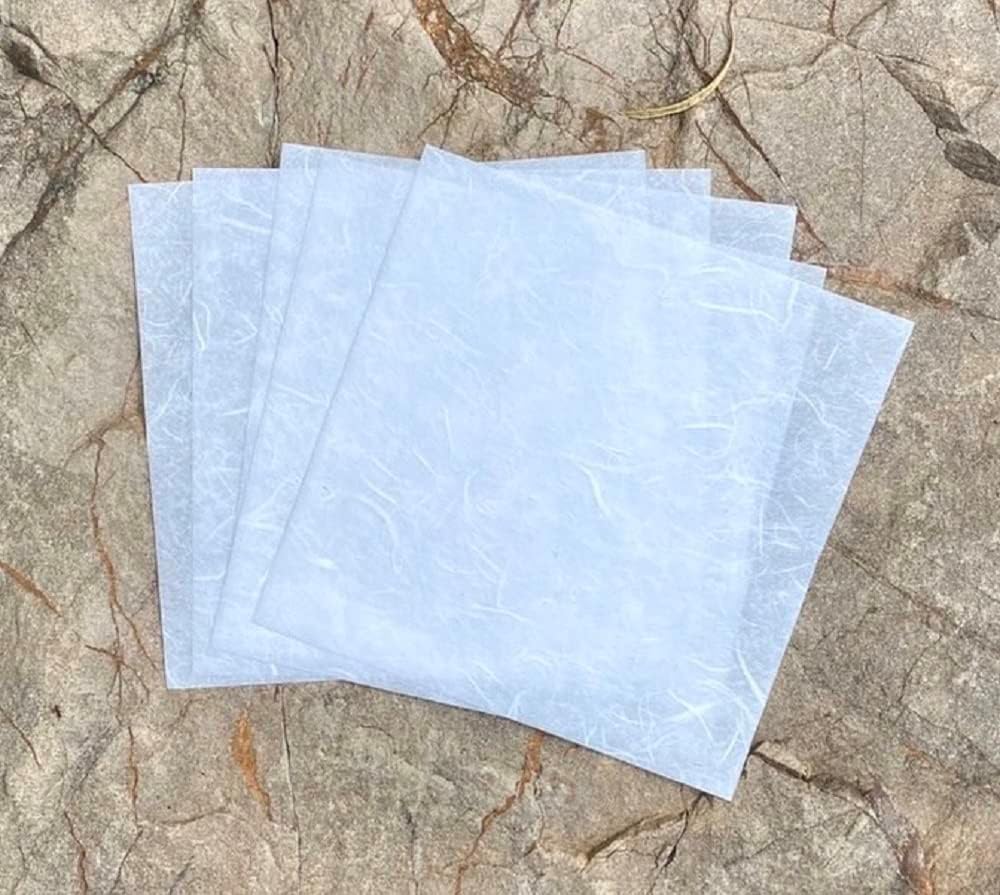 50 Sheets 6 x 6 Inches Natural Fiber Mulberry paper Sheets Square Origami Paper Arts Folding Craft, Decoration Paper, Square Folding Paper for DIY Crafts (White Color, 6x6 Inch)