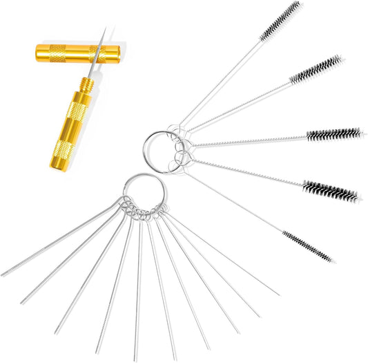 Airbrush Cleaning Kit, Airbrush Cleaner for Spray Paint Airbrush Cleaning, 16PCS Airbrush Accessories with 10 Cleaning Needles, 5 Cleaning Brushes and 1 Sharp Pick Needle