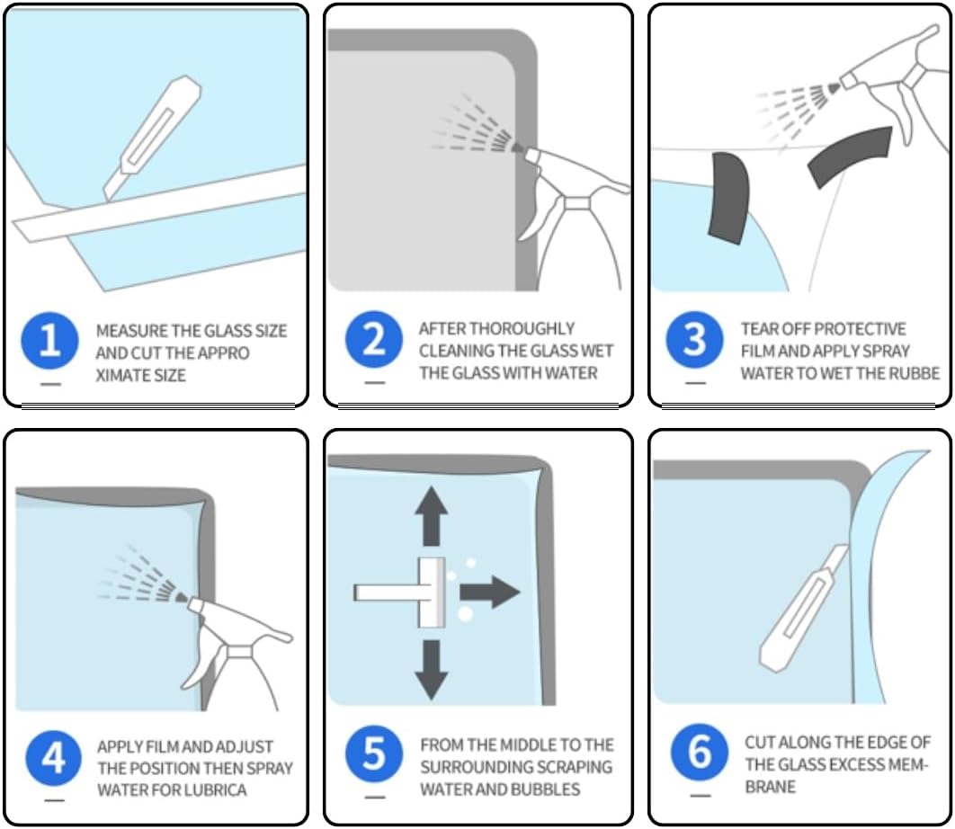 Rockrose Professional Window Tint for Home – One Way Privacy Window Film for Home Offices Heat Blocker Reflective Adhesive Mirror Tint with 99% UV Block – Black-Silver 24 in x 25FT