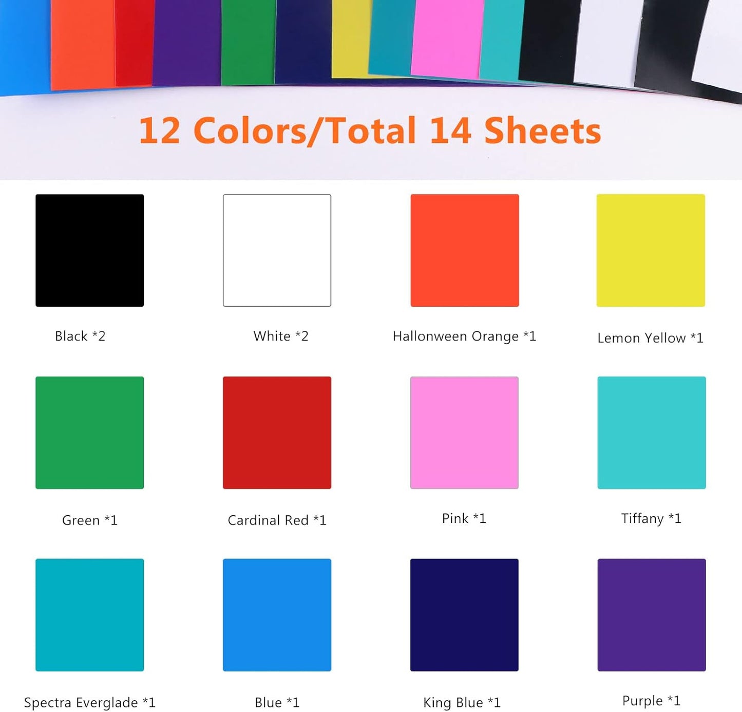 HTVRONT Permanent Vinyl for Cutting Machine - 14 Pack Glossy Adhesive Vinyl, 12" X 12" Permanent Bundle for Craft Projects, Adhesive Sheets Compatible with Cricut Cutting Machine, Silhouette Cameo