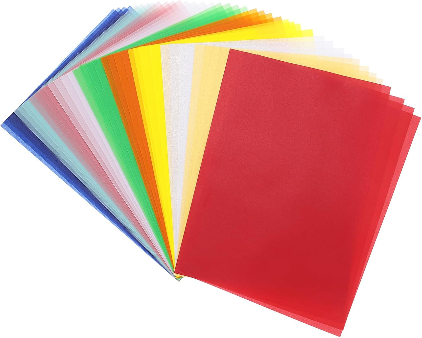 MECCANIXITY Colored Vellum Paper, 40 Sheet Multicolor Transparency 8.3" x 5.9" Printable Vellum Paper, Translucent Vellum Sheets for Printing Wedding Invitations Ink Jet Laser Printer