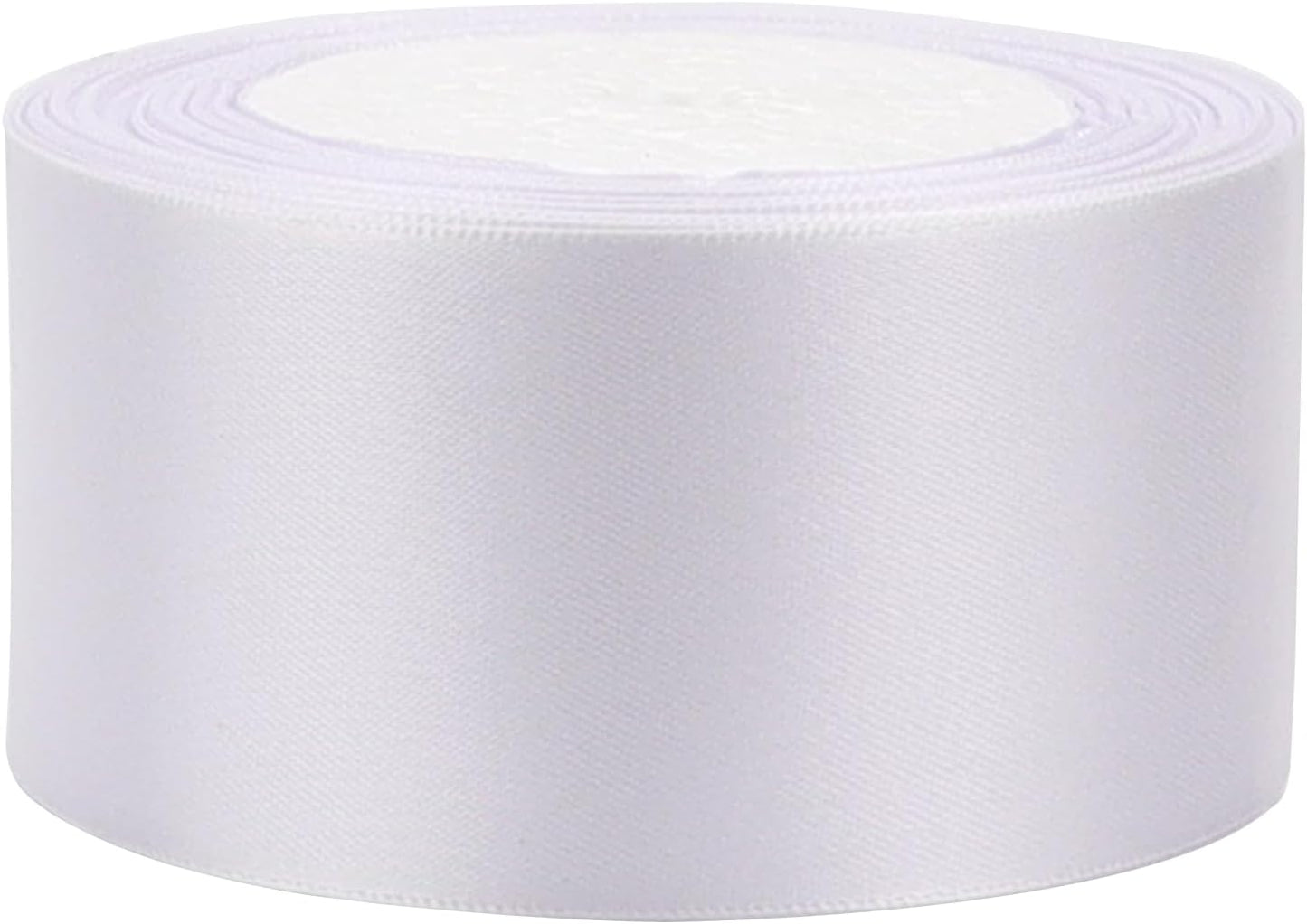 White Solid Satin Ribbon 2 Inch 25 Yards Solid Polyester Fabric Ribbon for Gift Wrapping Wedding Christmas Baby Shower Birthday Party Decoration Handmade Immortal Flower Craft