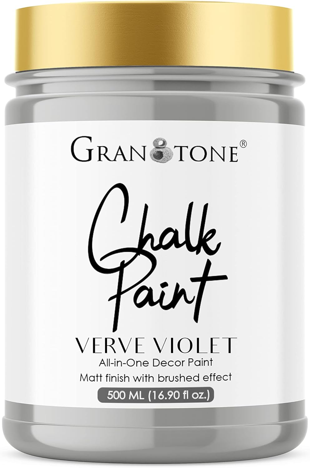 GRANOTONE Chalk Paint for Furniture, Matt-Finish Water-Based Acrylic Paint for Wood, Walls, Metal, Glass, Paper, Fabric Canvas, Maximum Coverage Chalk Paint for Kids & Adults, 500 Ml (FROST GREY)