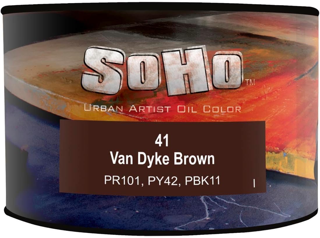 Soho Urban Artist Oil Paint - Van Dyke Brown, 430 ml Can - Best Valued Oil Colors for Painting, Excellent Pigment Load
