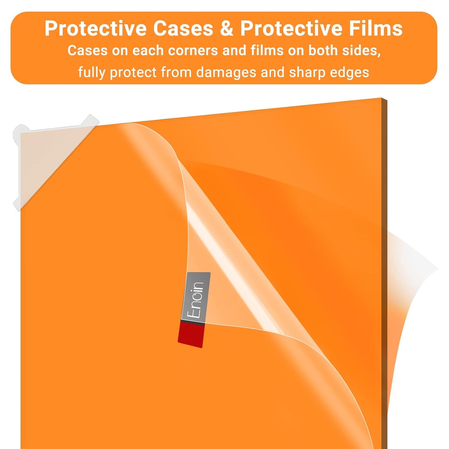 Enoin 12x16 Translucent Orange Acrylic Sheet - Cut to Size Plexiglass Sheets 1/8 inch Thick, Colored Plastic Board Panel for Art Craft, DIY, Painting