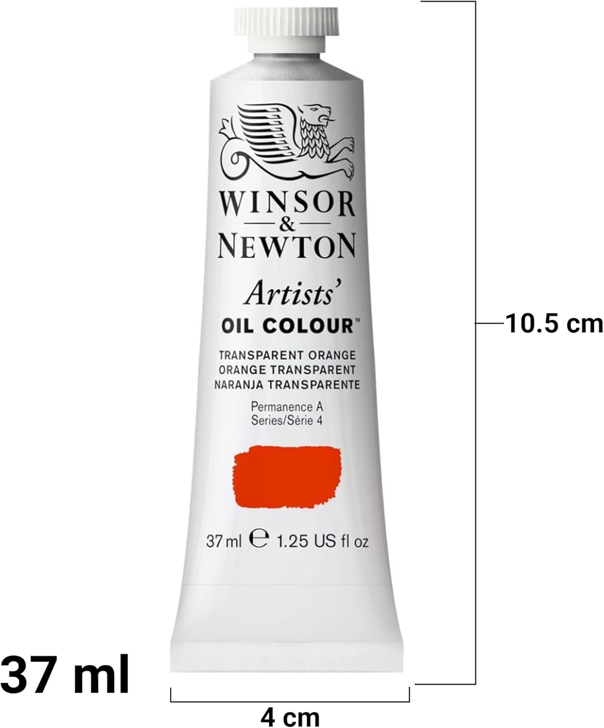 Winsor & Newton Artists' Oil Color, 37ml (1.25 oz) Tube, Transparent Orange