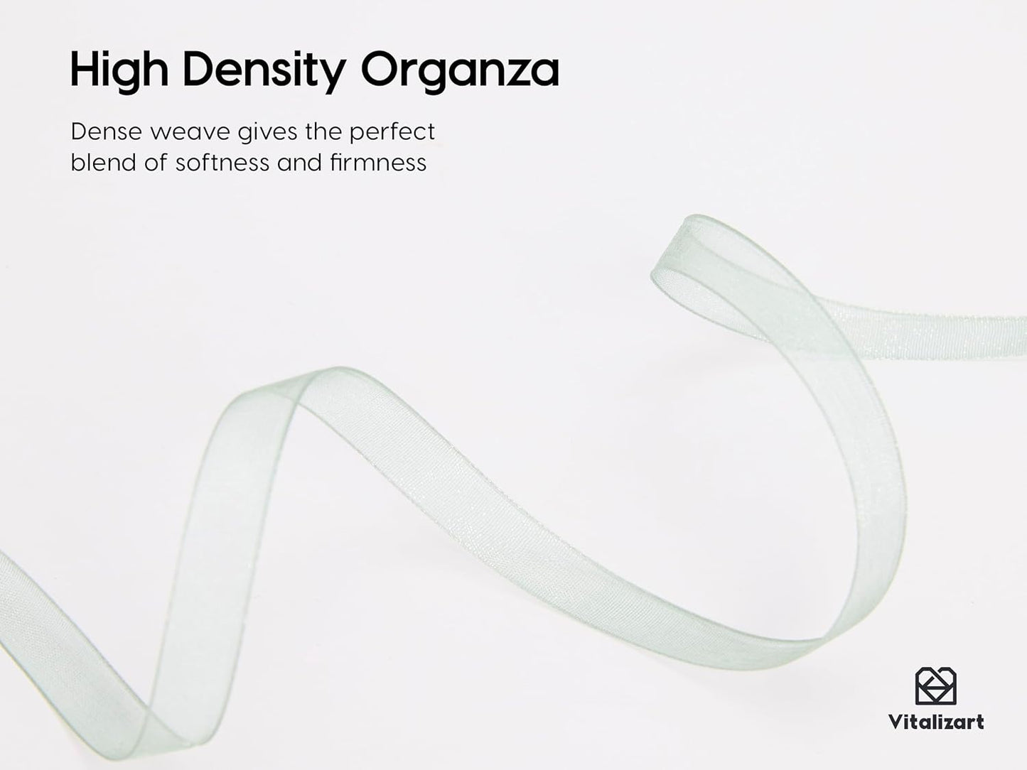 Vitalizart 3/8" x 30Yd Organza Ribbon Green Sheer Ribbons Set 10 Yd x 3 Rolls Drak Green Sage Handmade Eco-Friendly for Gift Wrapping Christmas Tree Crafts Bows Wedding Invitations Wreaths Wrap