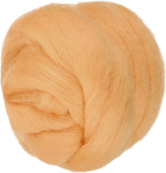 PATIKIL Wool Roving Yarn, 150G/5.3OZ Soft Felting Wool Pure Chunky Roving Yarn Bulk for Needle Felting Knitting Blanket Spinning Weaving DIY Craft, Bright Khaki