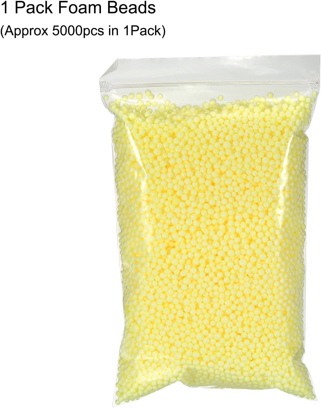 MECCANIXITY Foam Beads Foam Balls 4-6mm for Wedding and Party Decorations, Tiny Packing Balls, Arts DIY Crafts Supplies (Yellow,1 Pack Approx 5000pcs)