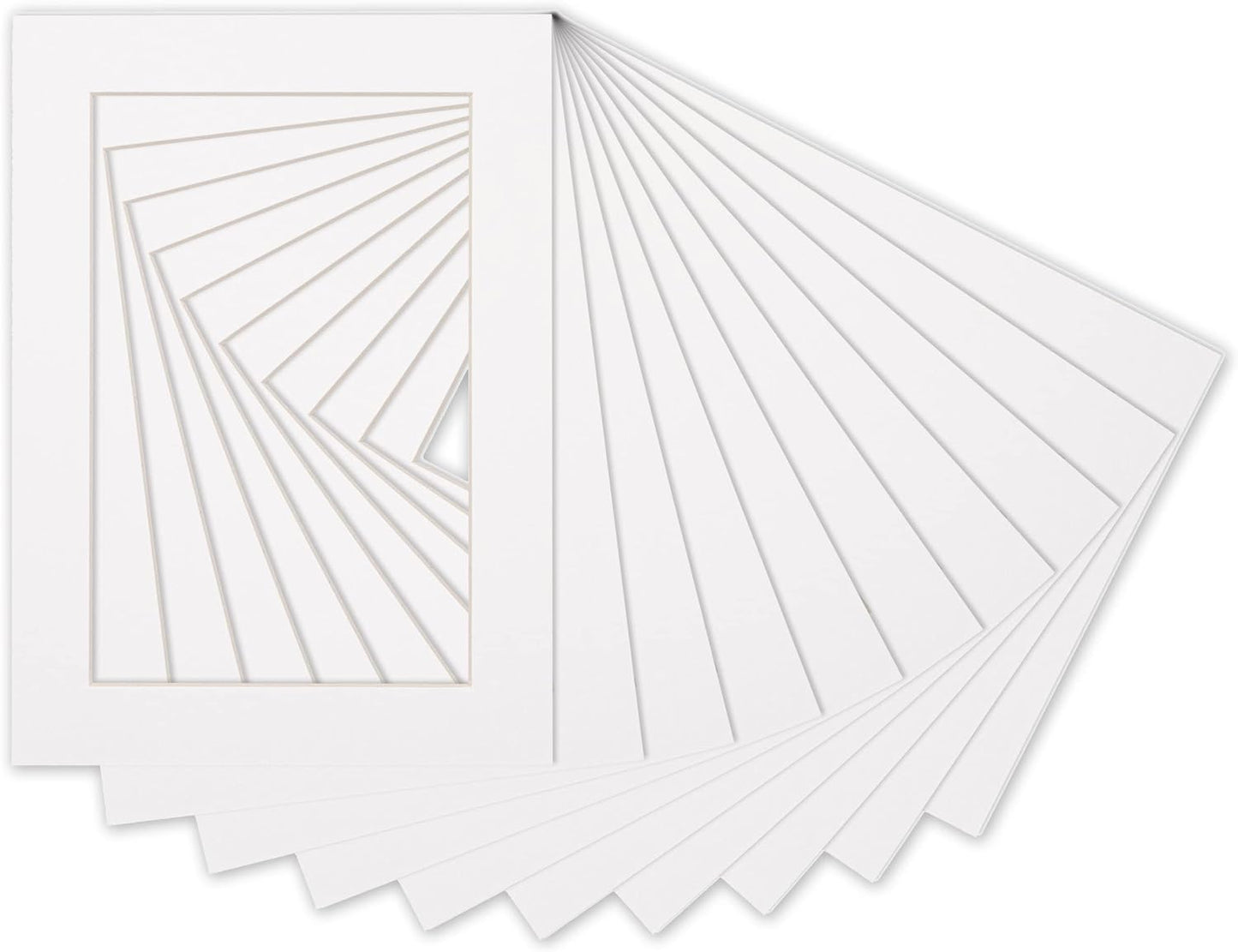 5.5x8.5 Mat for 8.5x11 Frame - Precut Mat Board Acid-Free White 5.5x8.5 Photo Matte for a 8.5x11 Picture Frame, Premium Matboard for Family Photos, Show Kits, Art, Picture Framing, Pack of 100 Mats