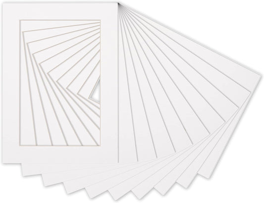 5.5x8.5 Mat for 8.5x11 Frame - Precut Mat Board Acid-Free White 5.5x8.5 Photo Matte for a 8.5x11 Picture Frame, Premium Matboard for Family Photos, Show Kits, Art, Picture Framing, Pack of 100 Mats