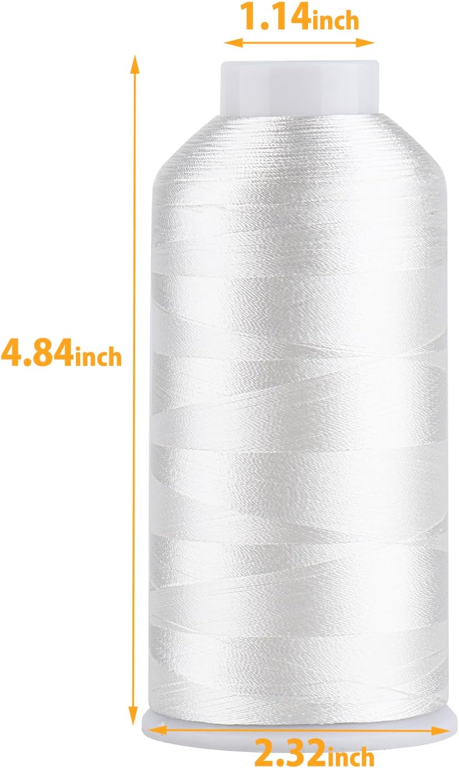 Simthread Rayon Embroidery Thread 5500 Yards, 40wt 100% Rayon Viscose for Commercial and Domestic Machines - Cream White 1003