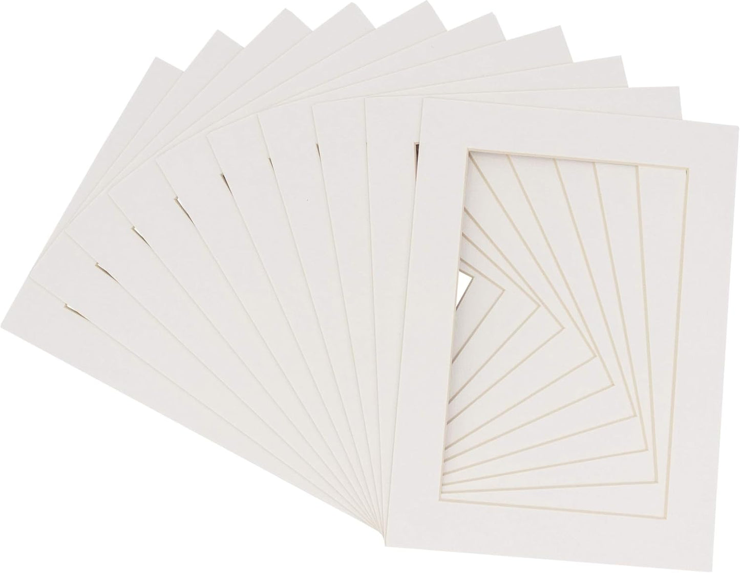 5x7 Mat for 8.5x11 Frame - Precut Mat Board Acid-Free Textured White 5x7 Photo Matte For a 8.5x11 Picture Frame, Premium Matboard for Family Photos, Show Kits, Art, Picture Framing, Pack of 100 Mats