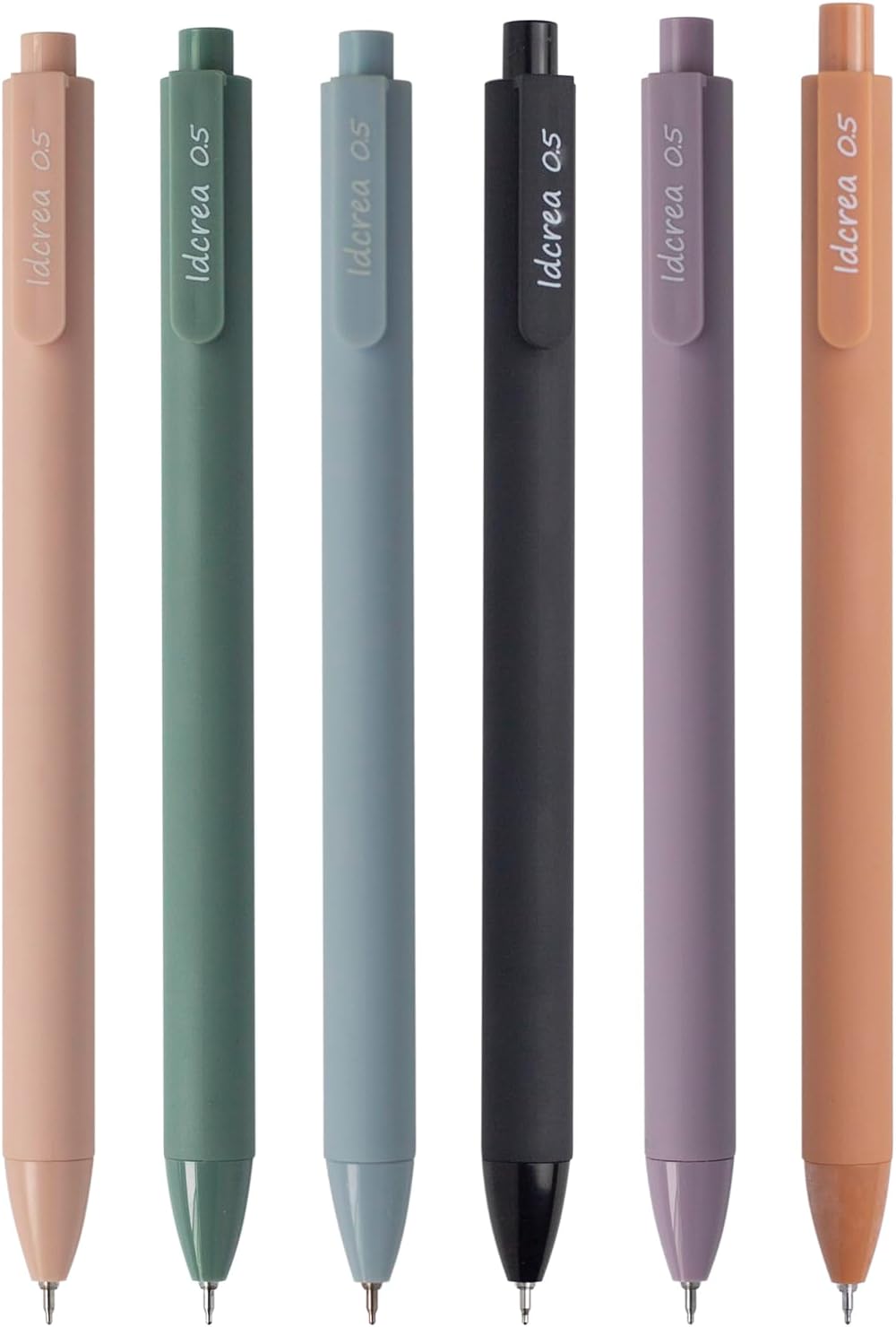 ldcrea Gel Pens 0.5 Fine Tip, Black Ink, Silky Grip, 6 Pack