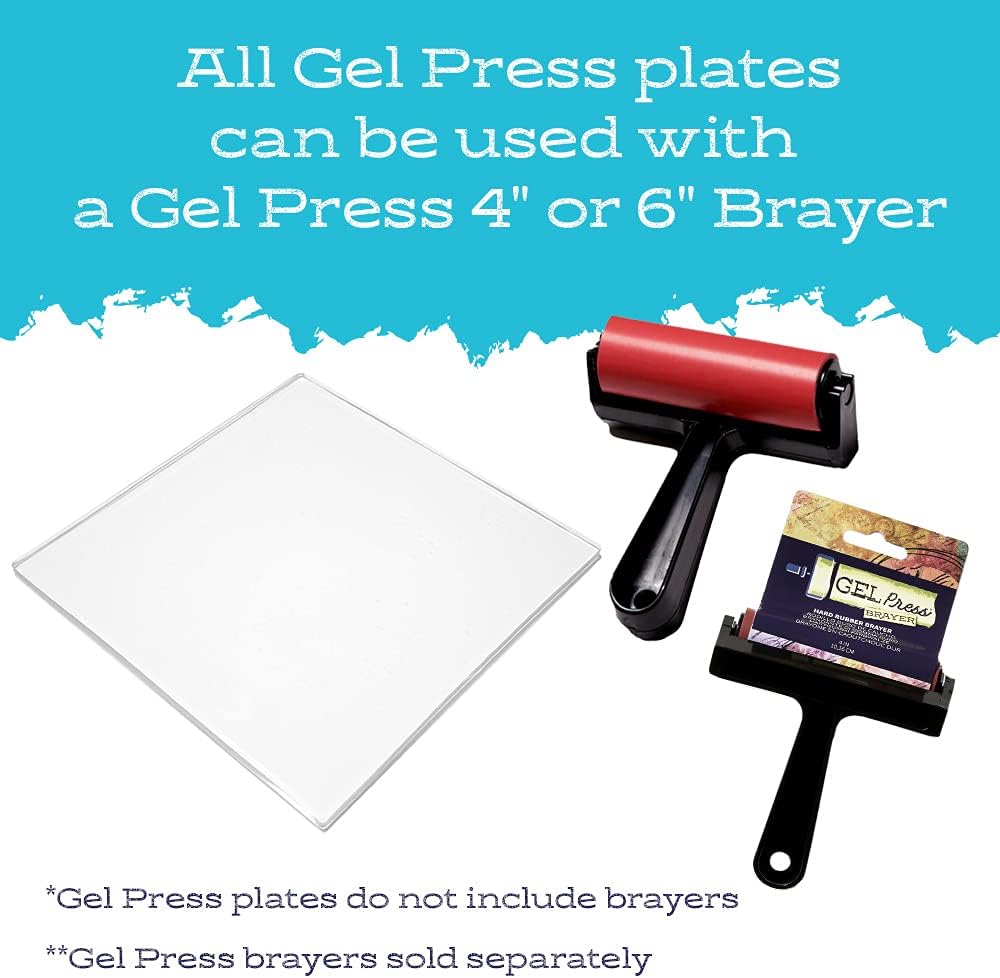 Gel Press Monoprinting Print Plate - 12” X 12” Gel Plate - Printmaking Supplies - Reusable Gel Printing Plate for Press Art for Card Making, Scrapbooking, Journaling, Arts and Crafts, Home Decor
