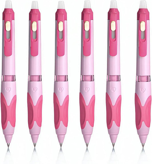 M&G 6 PCS Retractable Erasable Gel Pens, 0.5mm Black Ink Gel Pen, Fine Point Erasable Pen Make Mistakes Disappear, Premium Comfort Grip Note Taking and Crossword Puzzles