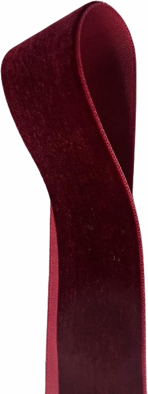 Velvet Ribbon, 1 1/2-Inch by 25-Yard Spool (Burgundy)