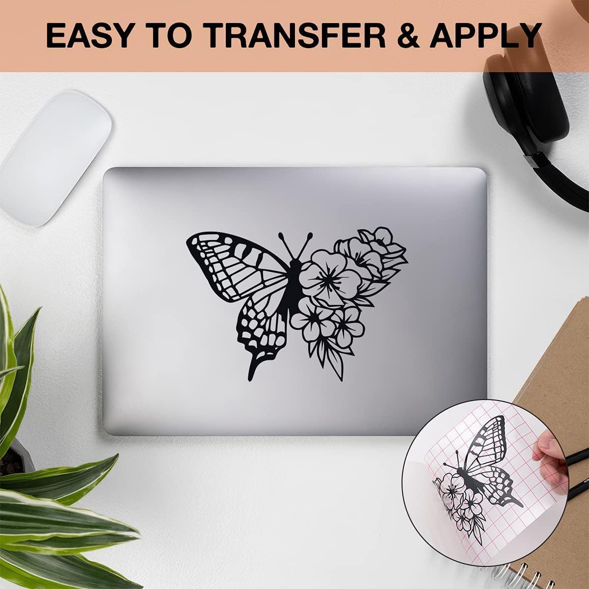 HTVRONT Black Permanent Vinyl, 12" x 40 FT Black Adhesive Vinyl Roll for All Cutting Machine, Silhouette, Cameo Cutters, Signs, Scrapbooking, Craft, Die Cutters (Glossy Black)