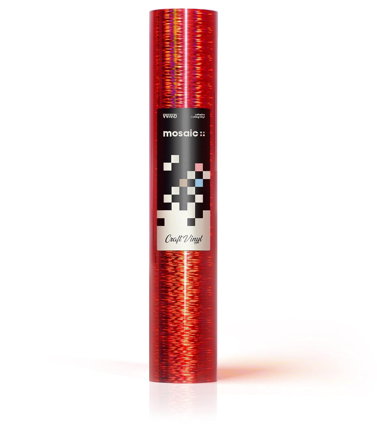 Mosaic+ Red Brushed Holographic 1ft x 5ft Crafting Vinyl Crinkle-Free 8yr UV Finish Crafting Vinyl, by VViViD